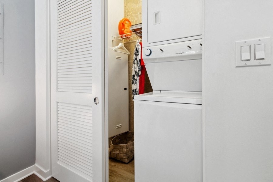 Spacious closet with washer and dryer at Block C