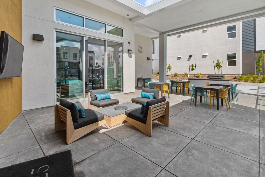 Outdoor lounge area at Brix 325