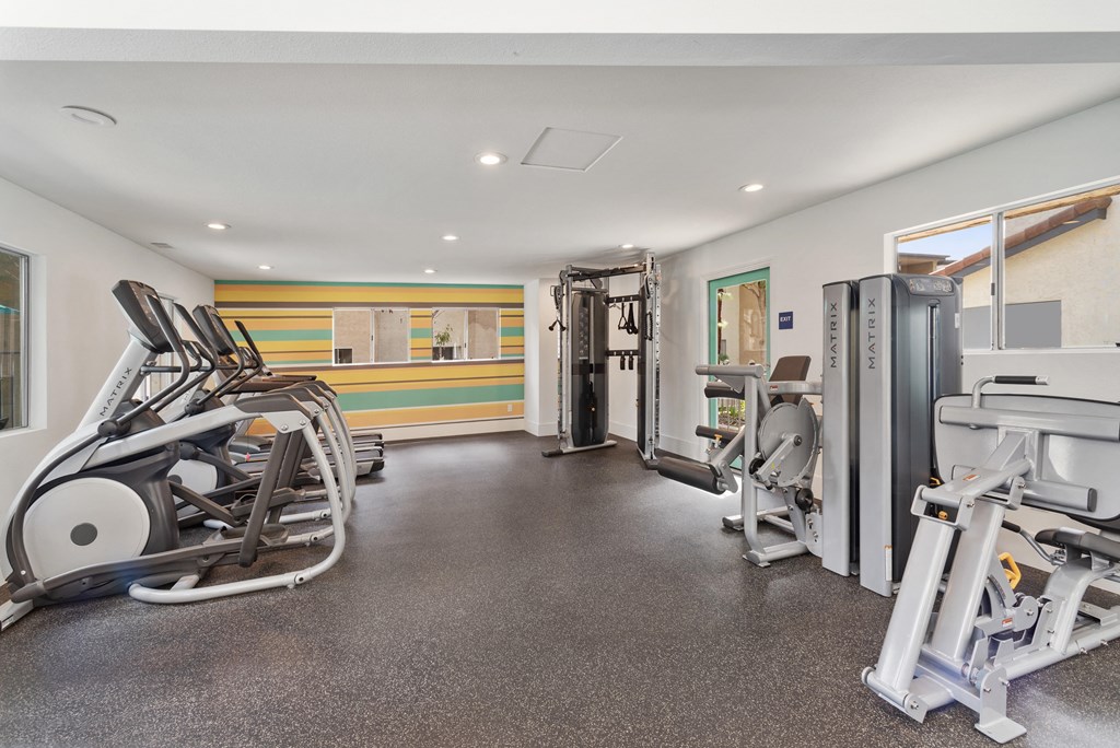 modern gym at Terrace Gardens Apartment Homes, Escondido, ca
