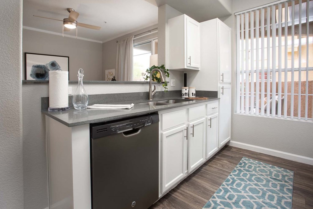 Steel Quartz Countertops at Biscayne Bay Apartments, Arizona