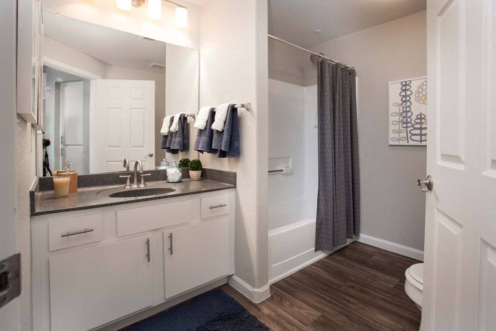 Renovated Bathrooms With Quartz Counters at Biscayne Bay Apartments, Arizona, 85225