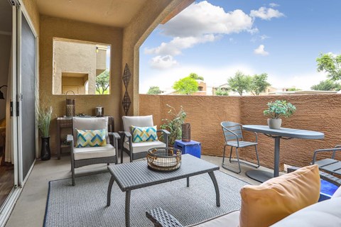 Large Private Patio/Balcony with Storage at Biscayne Bay Apartments, Chandler, AZ