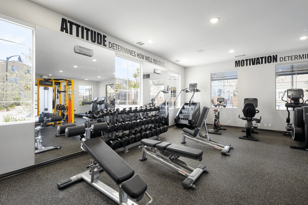 High-Tech Fitness Center at Mitchell Place Apartments, Murrieta