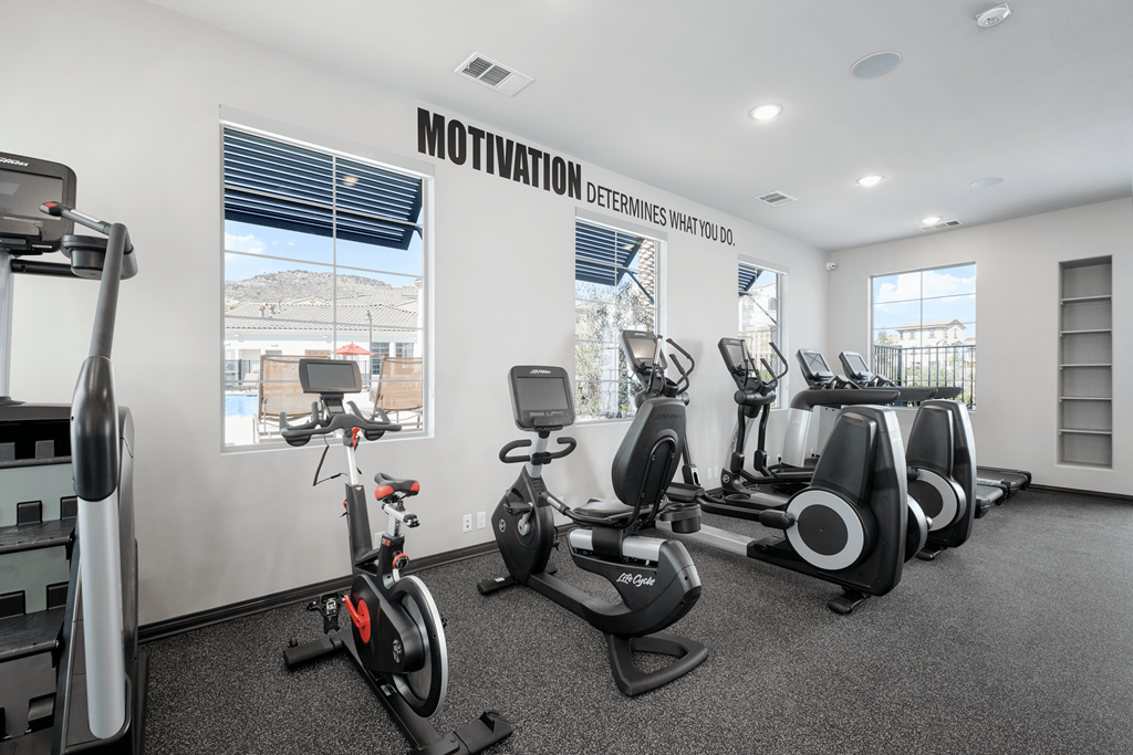 Fitness Center With Updated Equipment at Mitchell Place Apartments, Murrieta, California