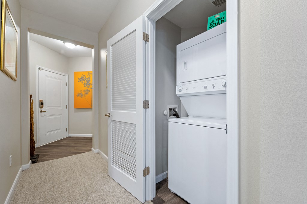 Laundry area at Beaumont Apartments, 14001 NE 183rd Street, WA