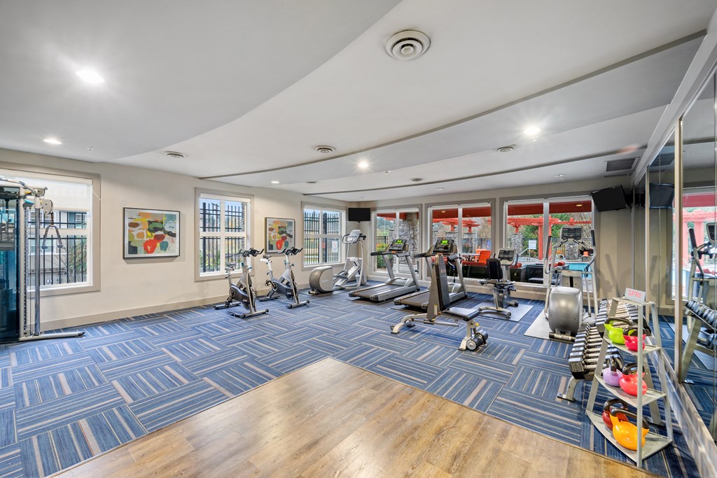Fitness room at Beaumont Apartments, 14001 NE 183rd Street, WA