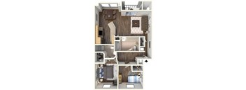 2 bedroom floor plan at 2150 Apartments