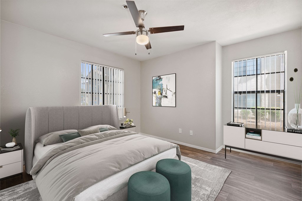 Bedroom area at Garden Grove Apartments