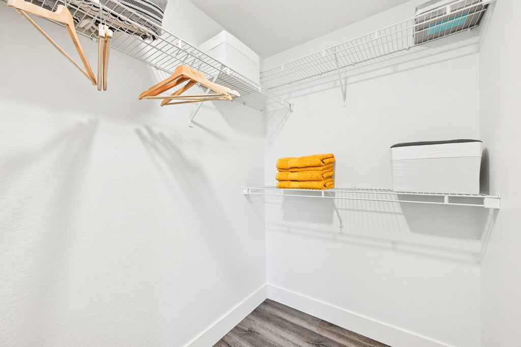 oversized closet at Stone Cliff Apartments