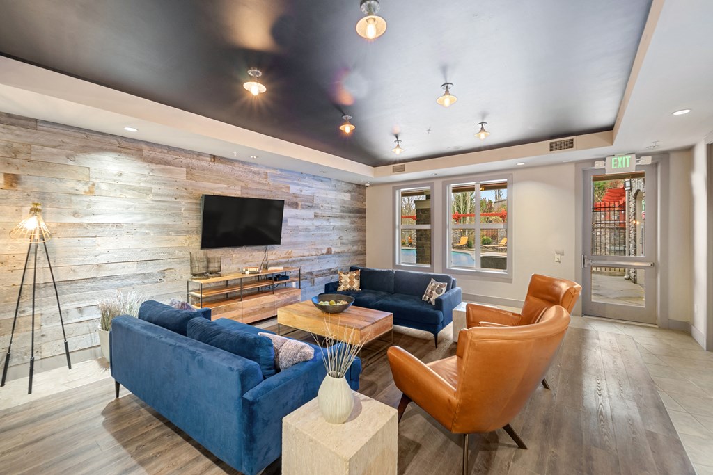 Seating area at Beaumont Apartments, 14001 NE 183rd Street, WA
