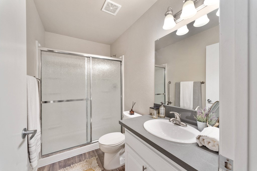 elegant bathroom at Terrace Gardens Apartment Homes, Escondido