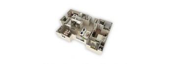 2x2 - Unit C1 - 1091 sq ft optimized at The Landing at College Square, Sacramento, CA 95823