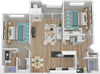 Floor Plan 2 at Marina Village Apartments