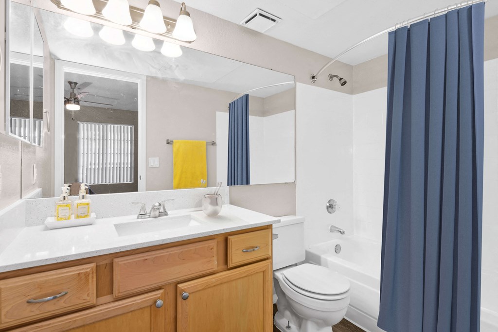 Bathroom vanity at Garden Grove Apartments