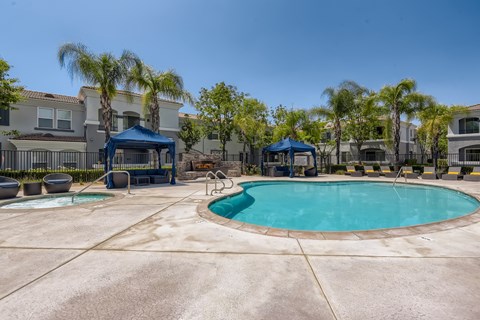 Pool area at Santa Rosa Apartments