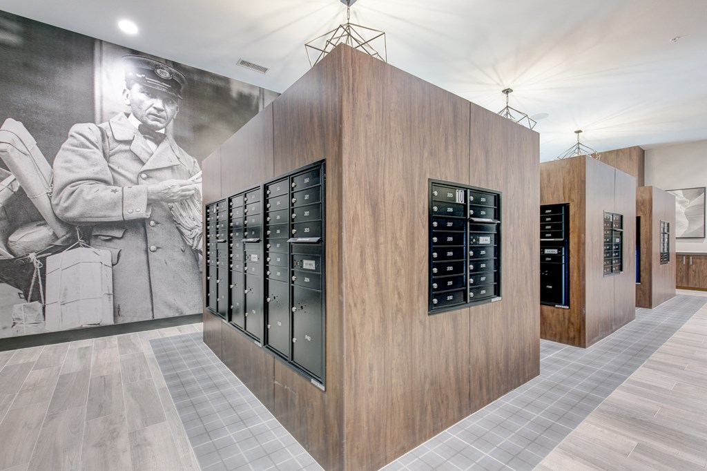 a large wall mural of a man holding a bottle of wine in a wine room