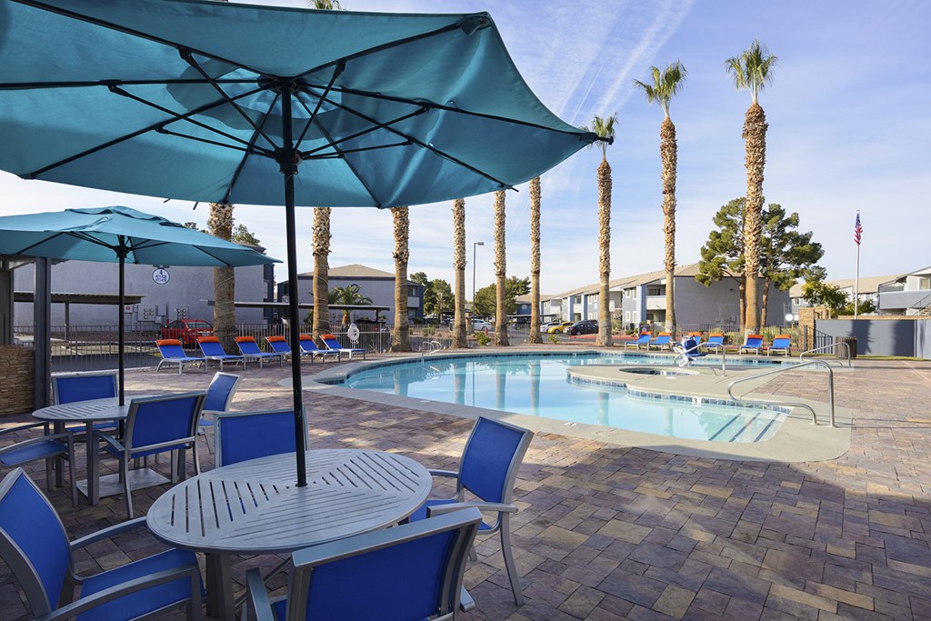 Pool Side Relaxing Area at The Bristol at Sunset, Henderson, NV, 89014