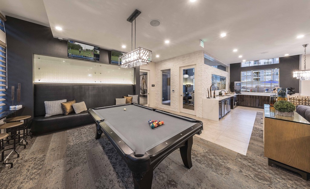 pool table in clubhouse at Malbec at Vallagio