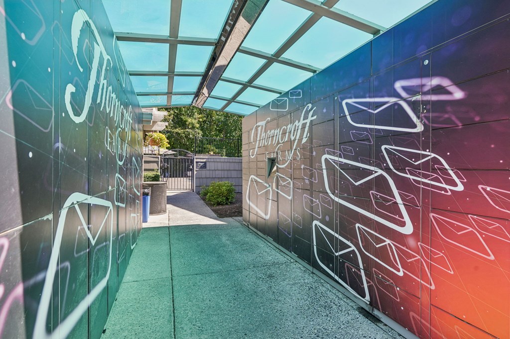 Package lockers at Thorncroft Farms Apartments