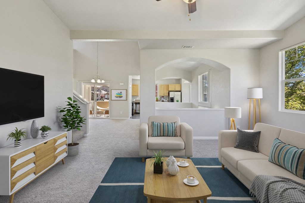 open living room at Caviata at Kiley Ranch