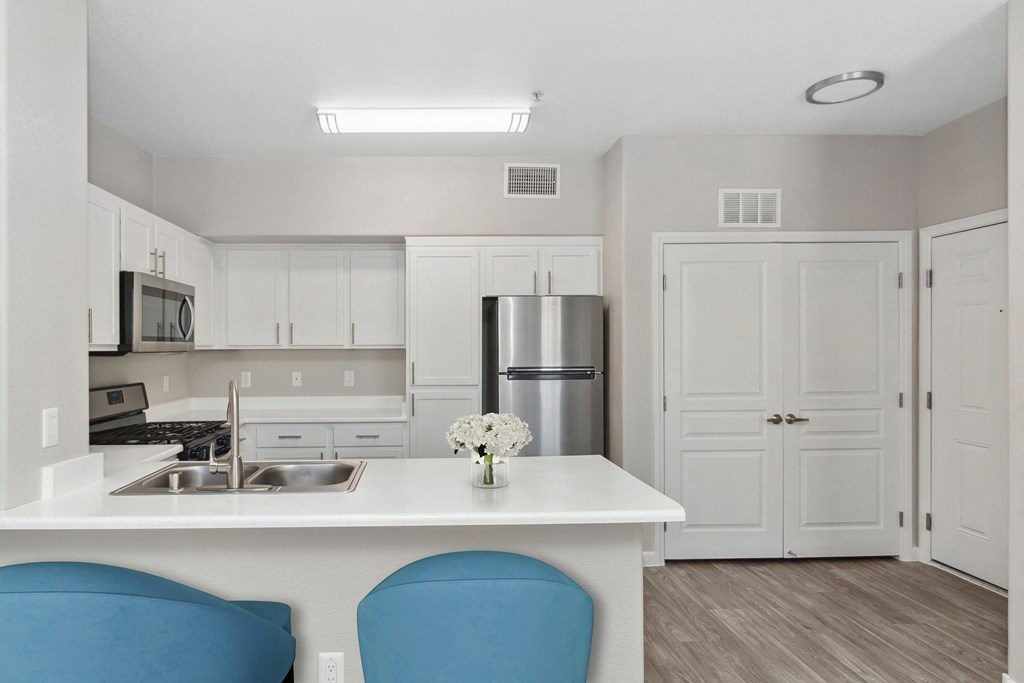 Kitchen space at Azure Apartment Homes