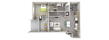 surf a1 Floor Plan at Las Positas Apartments, Camarillo