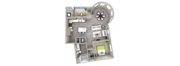 sunset a1.1 Floor Plan at Las Positas Apartments, California, 93010