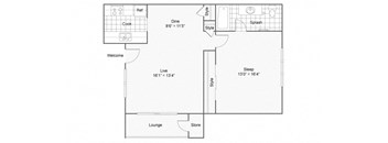 One Bedroom A1 Floor Plan