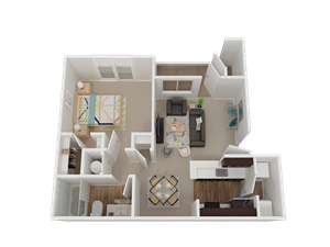 A1 Floor Plan at Stone Cliff Apartments