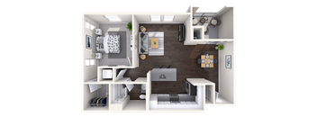 A1 Floor Plan at Mitchell Place Apartments, Murrieta, California