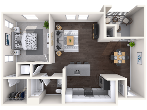 A1 Floor Plan at Mitchell Place Apartments, Murrieta, California