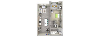 shore a2.1 Floor Plan at Las Positas Apartments, Camarillo, CA, 93010