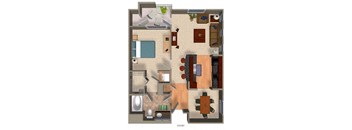 a floor plan of a house with a living room and kitchen