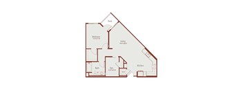 a floor plan of a 1 bedroom apartment
