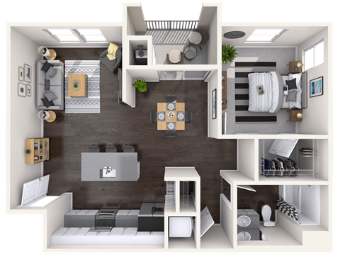 A2 Floor Plan layout at Mitchell Place Apartments, Murrieta