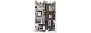 A3 Floor Plan at Mitchell Place Apartments, California