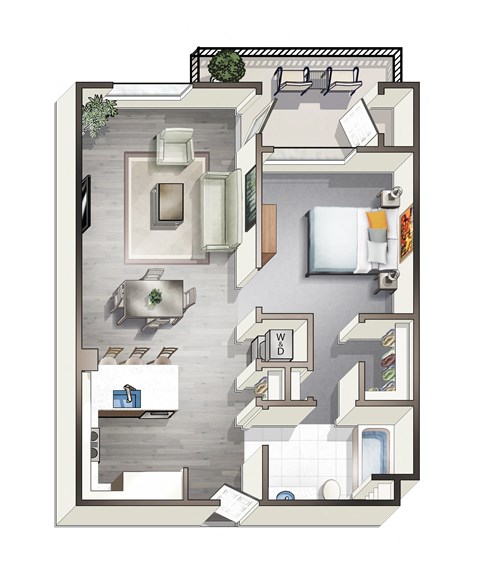 a floor plan of a bedroom apartment