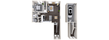 A4 Floor plan image at Mitchell Place Apartments, CA