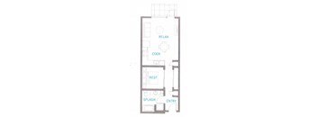 a floor plan of a one bedroom apartment