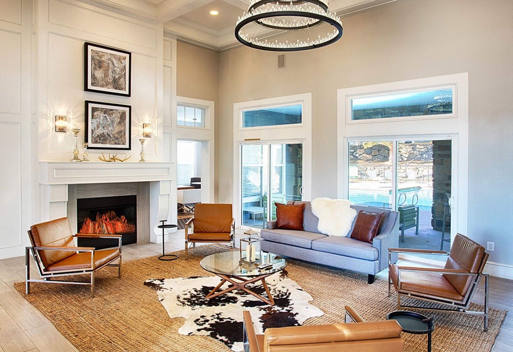 Fireplace Seating at Stone Cliff Apartments