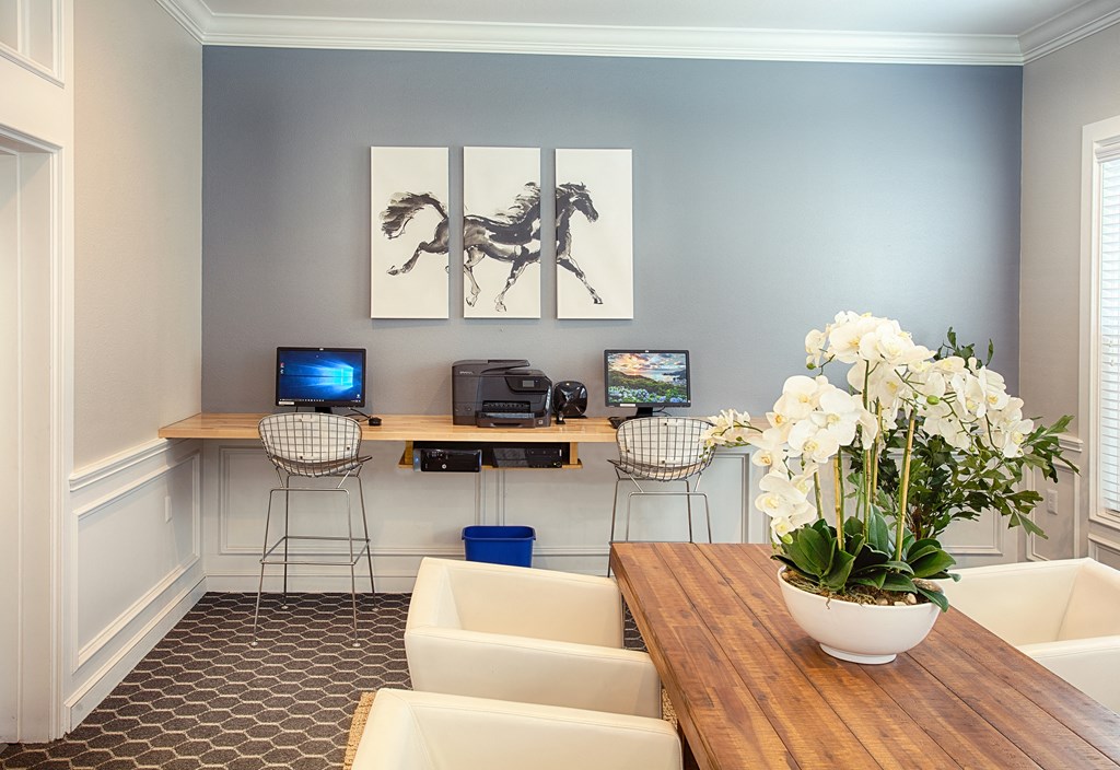 Resident Computer Lounge at Stone Cliff Apartments
