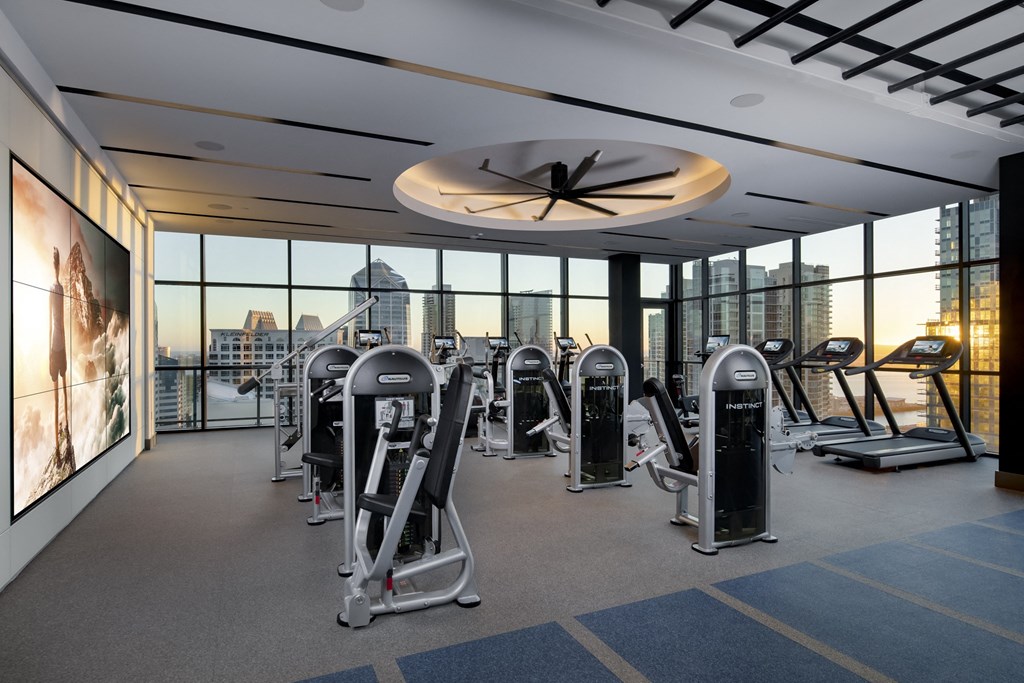 fitness center views at Luma