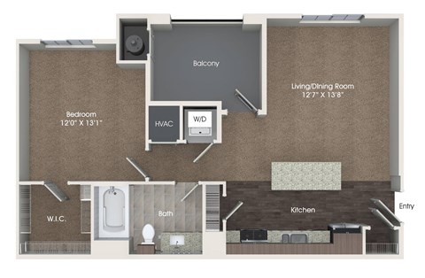 A2 Floor Plan at Andorra Apartments