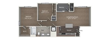 B1 Floor Plan at Andorra Apartments