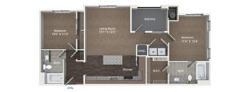 B3 Floor Plan at Andorra Apartments