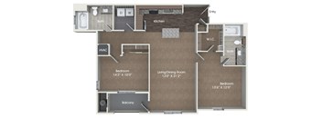 B6 Floor Plan at Andorra Apartments