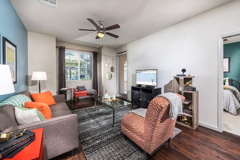 Furnished Model Living Room at Andorra Apartments