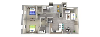 coast b1 Floor Plan at Las Positas Apartments, Camarillo, California