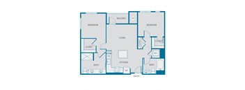 a blueprint of a floor plan with bedrooms and baths
