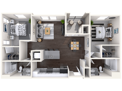 B1 Floor Plan at Mitchell Place Apartments, California